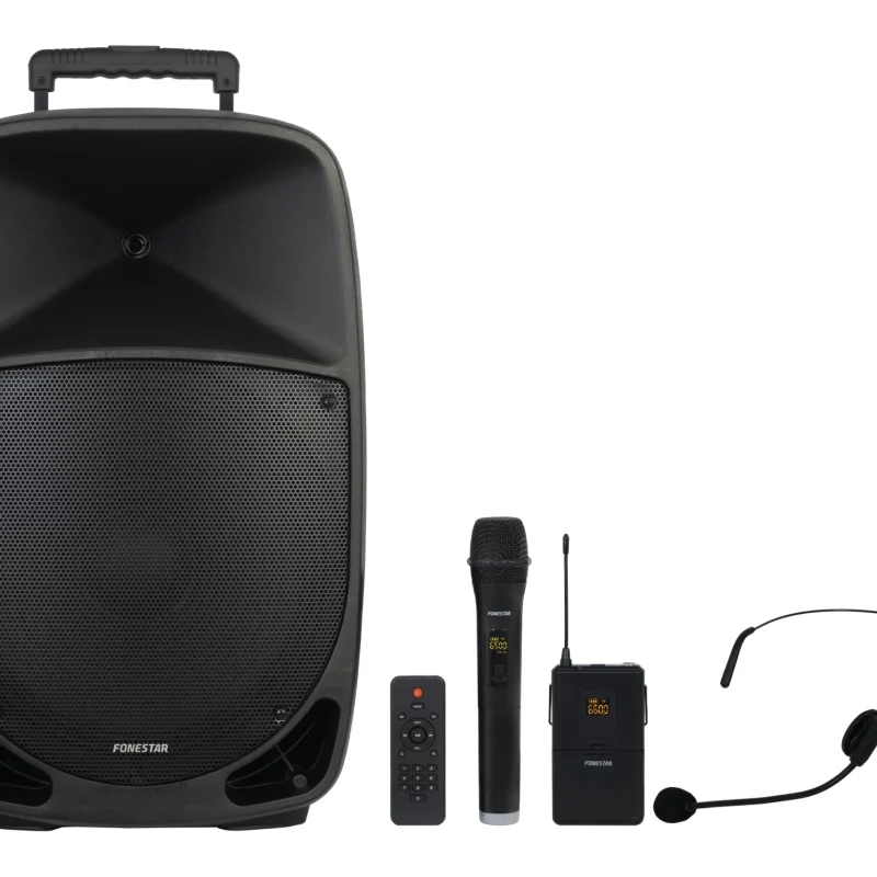 Altavoz Portatil 15′ 250Wmax 2 Microfonos FONESTAR MALIBU