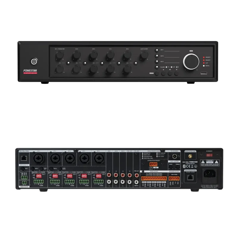 Amplificador PA 360Wrms 5Zonas USB/FM FONESTAR