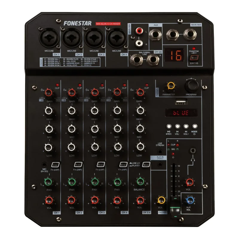 Mezclador Estudio 6IN USB-C FONESTAR