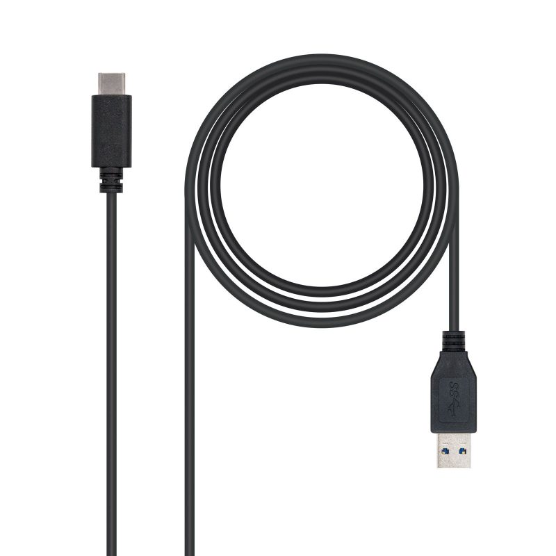 Cable USB-A a USB-C USB3.1 1m NEGRO NANOCABLE