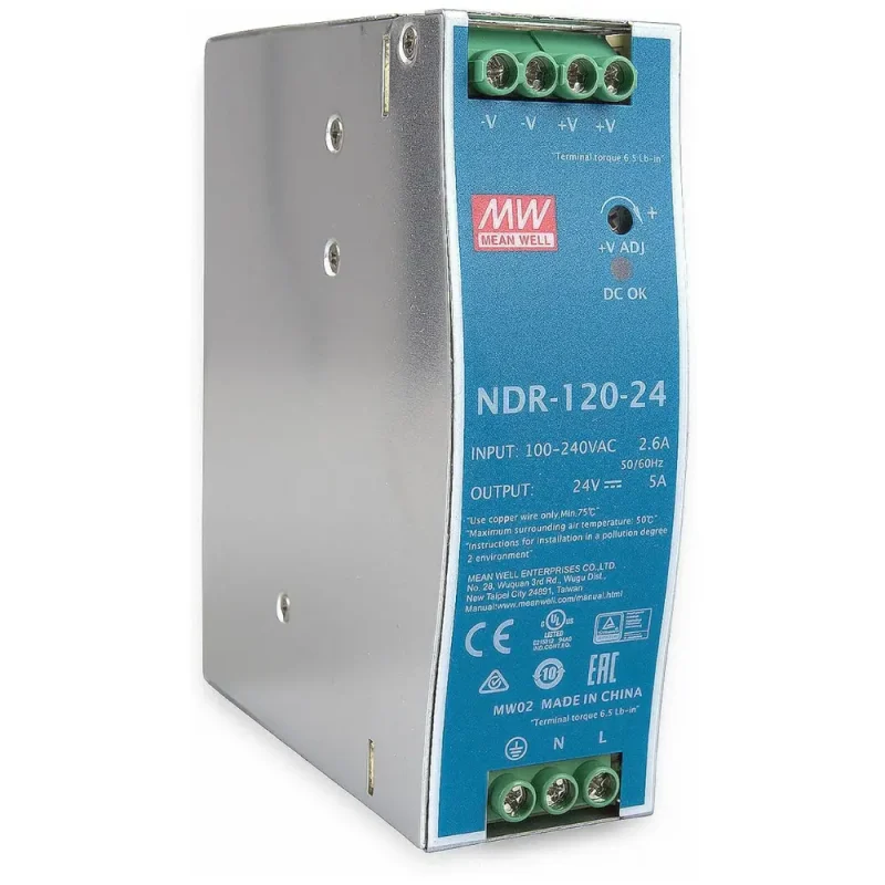Fuente Alimentacion Carril DIN 24V/120W 5A MW