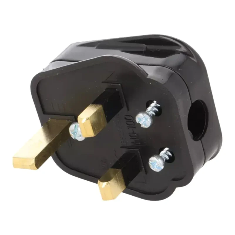Clavija Electrica tipo Inglesa Macho 2P+PE 5Amp Negro