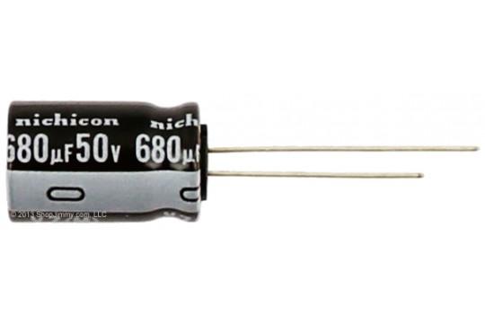 Condensador Electrolitico 680uF 50Vdc 105ÂºC 12x25mm Radial