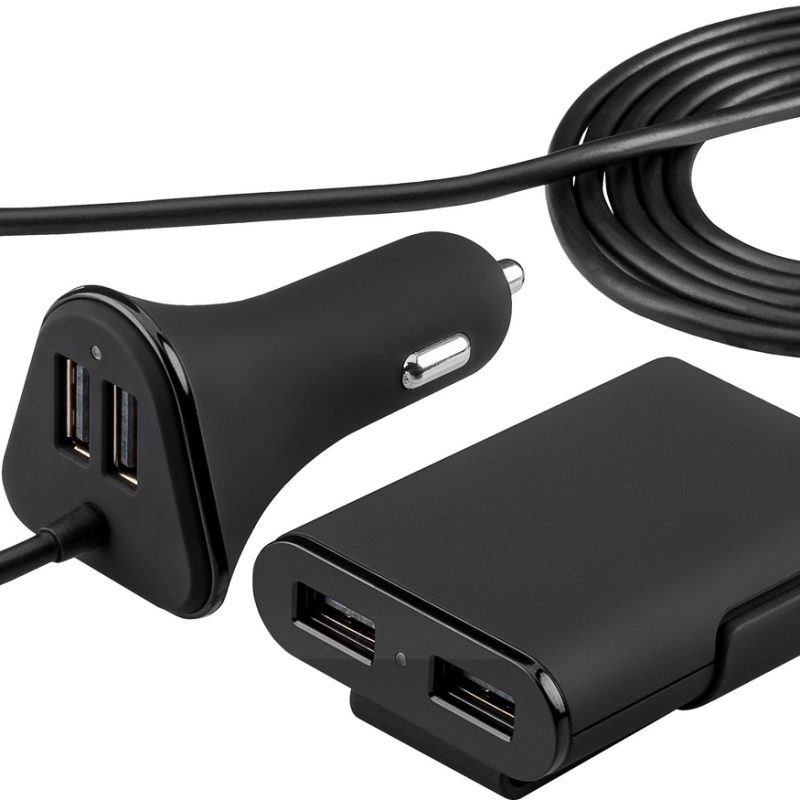 Cargador USB MECHERO 12/24V a 5Vdc x4  9,6A