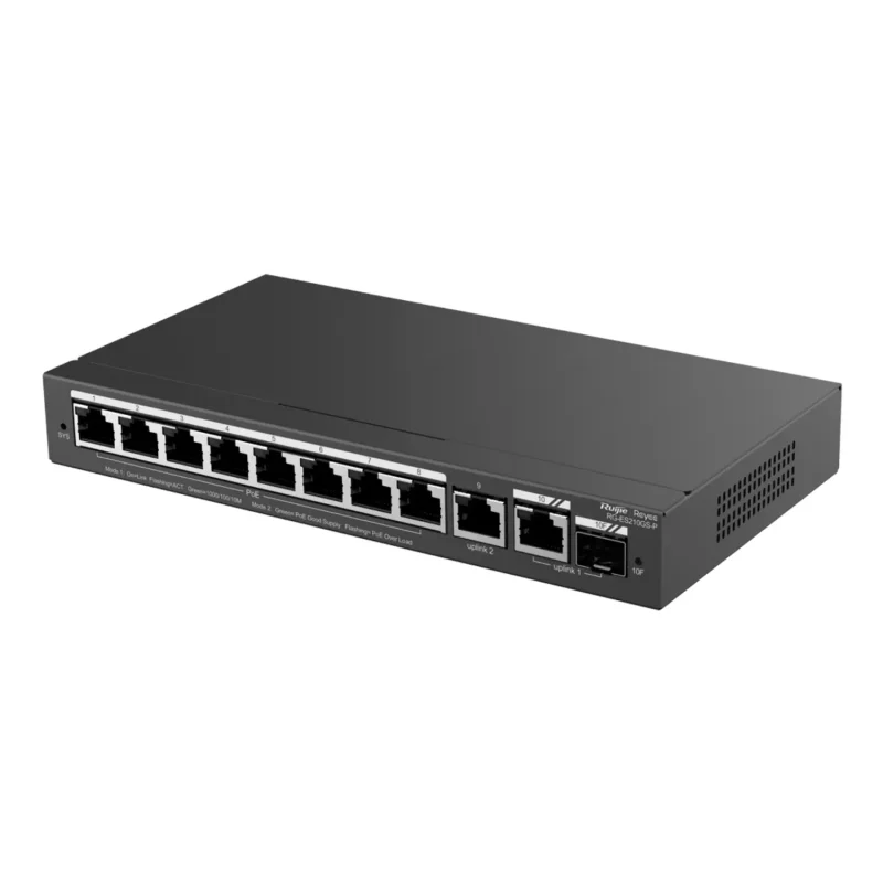 Switch PoE Gigabit 8P + 2 Uplink Gestionable REYEE
