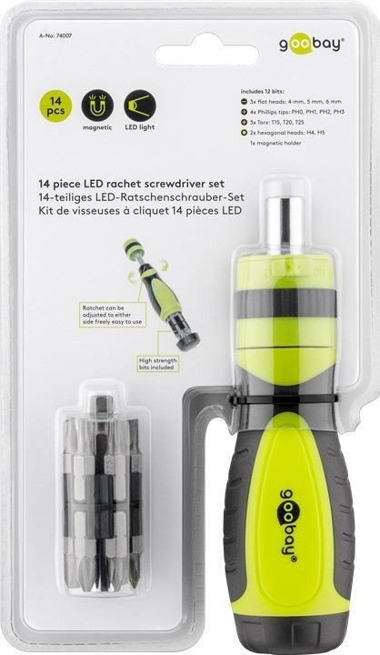 Juego Destornillador con 12 Accesorios y luz LED