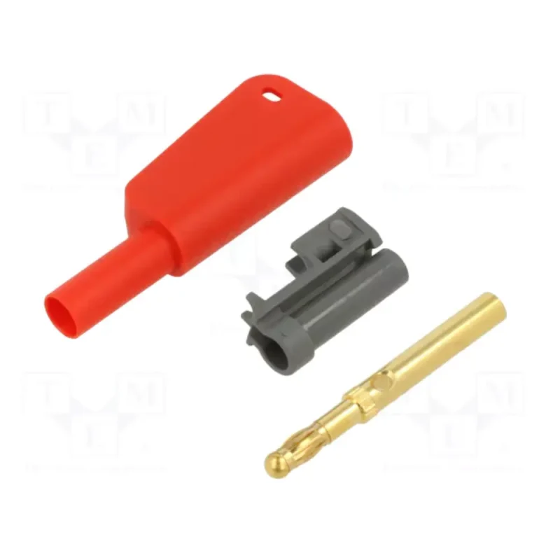 Banana Macho 4mm 32A 1000V con toma Hembra de 4mm ROJO