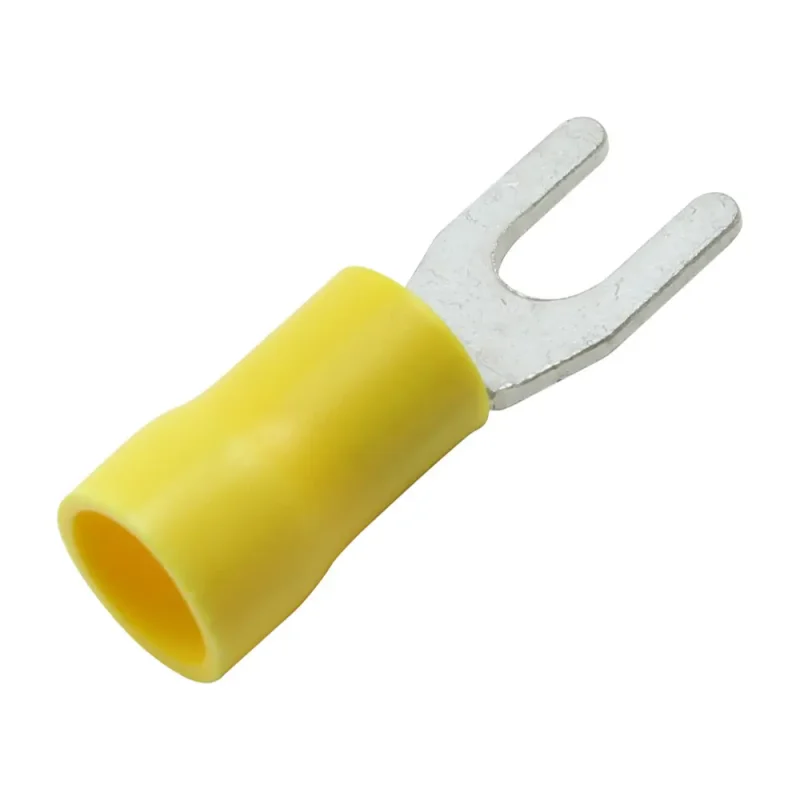 Terminal HORQUILLA Ø4,3mm Aislado Cables 4-6mm AMARILLO