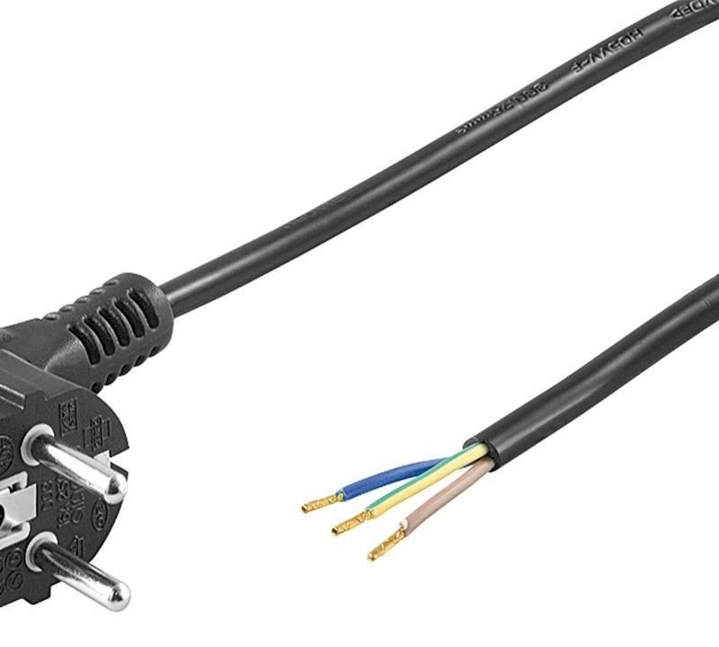 Cable Alimentacion SCHUKO 3×0,75mm 1,5m NEGRO