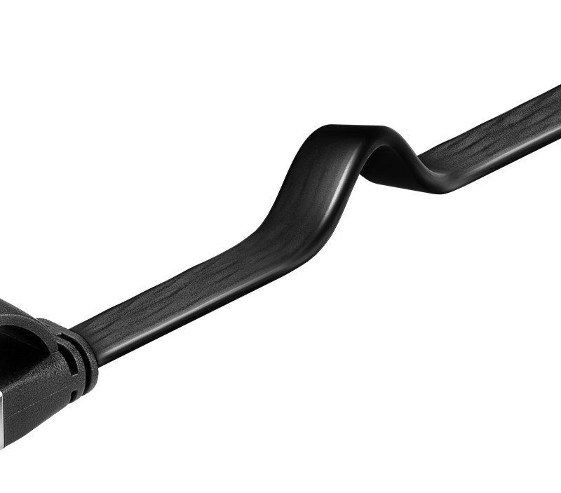 Latiguillo RJ45 Cat6 FTP CU PLANO 0,25m NEGRO