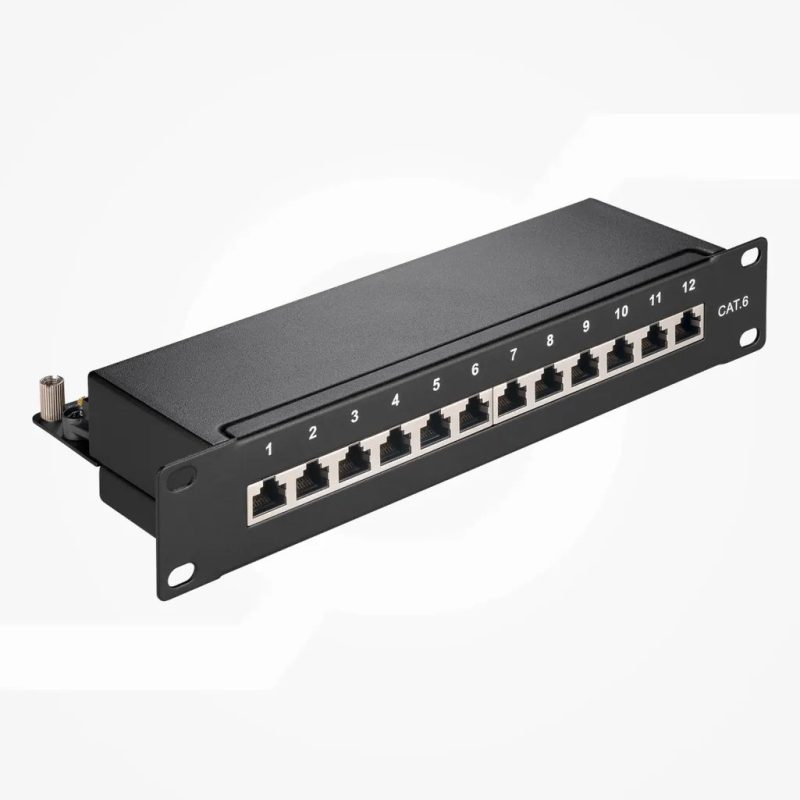 Panel de conexiones CAT 6 de 10 pulgadas (25,4Â cm), 12 puertos