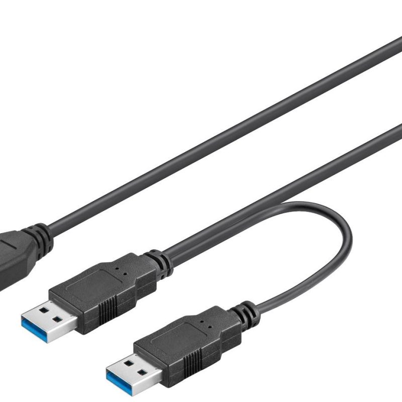 Cable USB 3.0 A a MicroUSB 3.0 B + Alimentacion USB 3.0 A 0,3m
