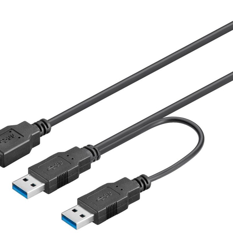 Cable USB 3.0 a Macho Doble a USB A Hembra 0,3m