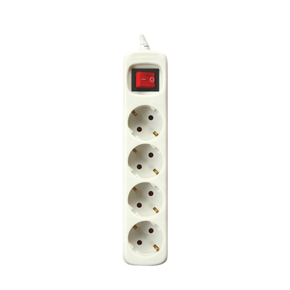 Base Multiple 4 Enchufes Interruptor Cable 3m BLANCO