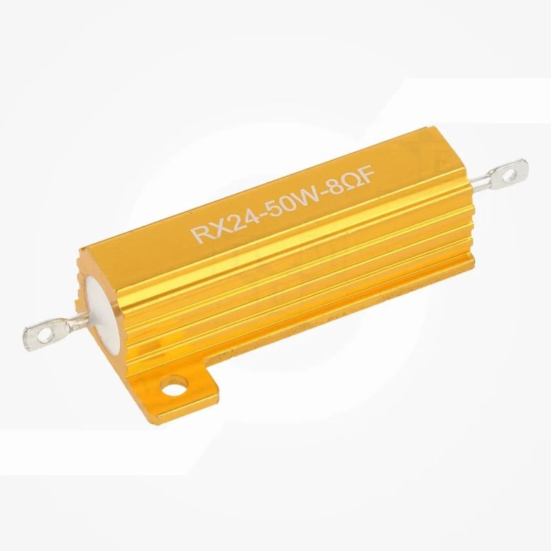 Resistor bobinado 8Î© con radiador 50W Â±1% 50ppm/Â°C 38,5mm