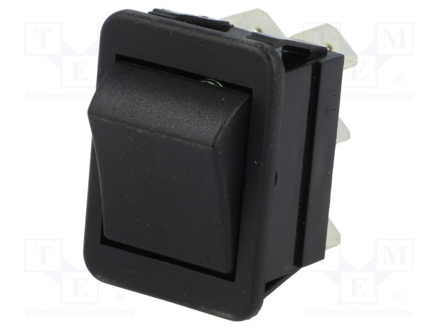 Pulsador Basculante Bipolar 16A/250Vac ON-(ON) color Negro