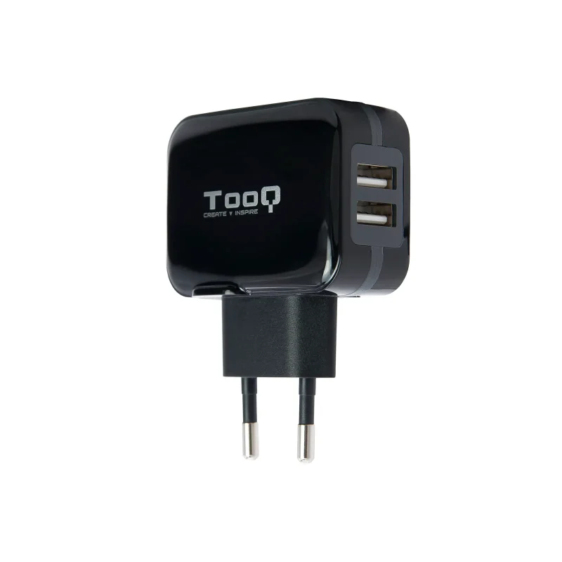Cargador USB 2x5V/3,4A NEGRO TOOQ