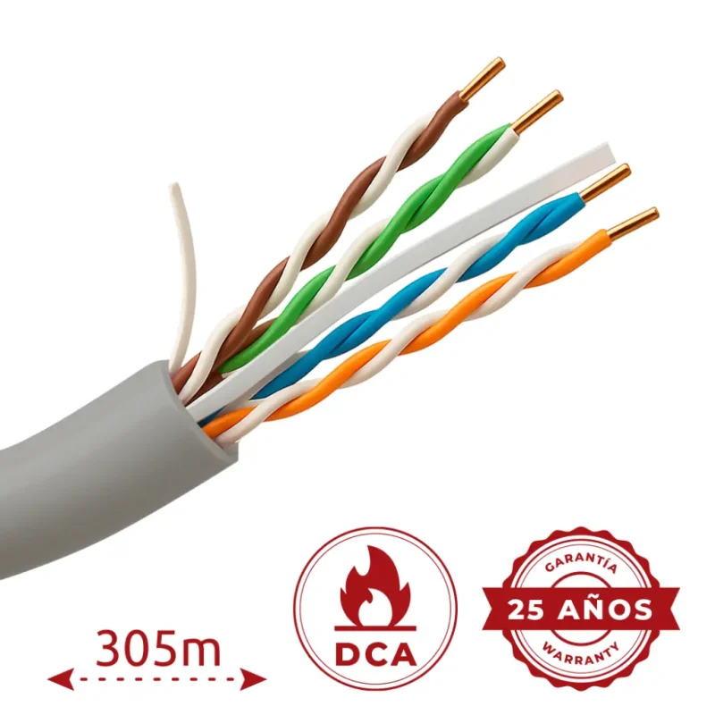Cable UTP Cat6 Rigido CU LSZH GRIS (305m) SAFIRE