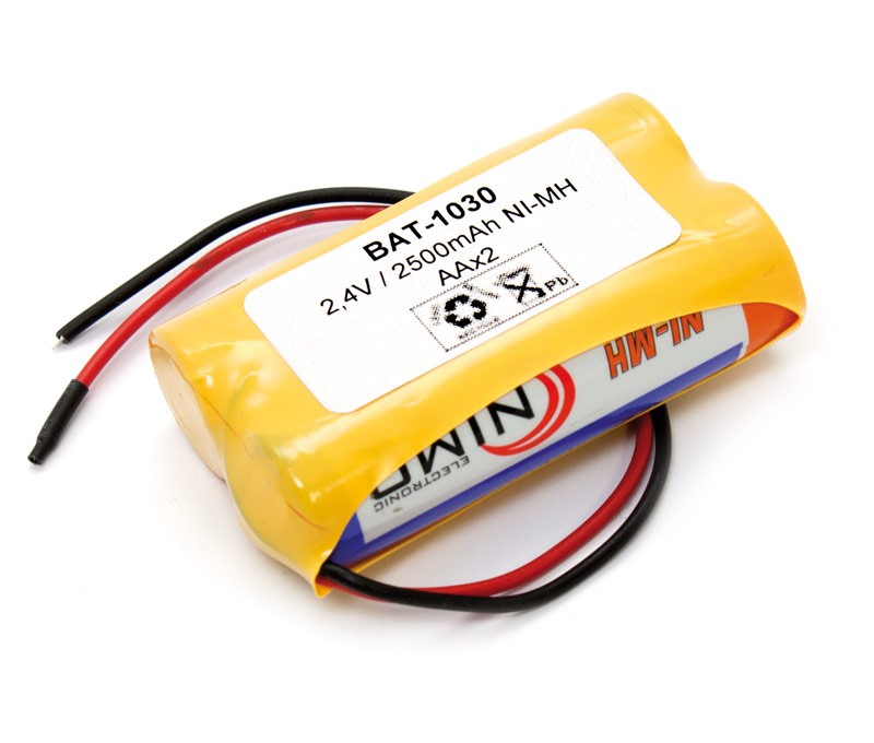 Baterias NiMh 2,4Vdc 2500mA AAx2 Cables 28x50x14mm