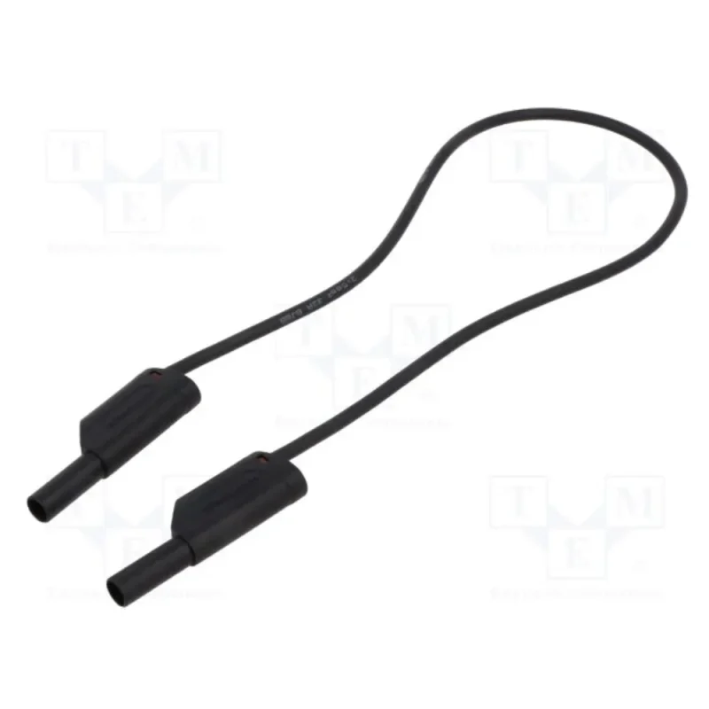 Cable Prueba con bananas 4mm 32Amp NEGRO 0,5 metros