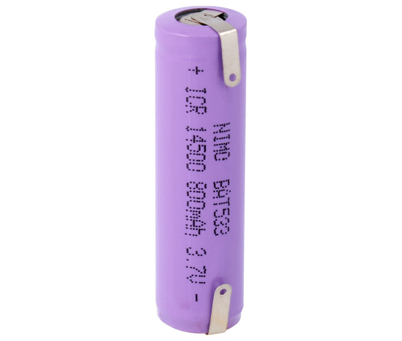 Bateria Litio 3,7V 800mA Cto. Control con terminales ICR 14500