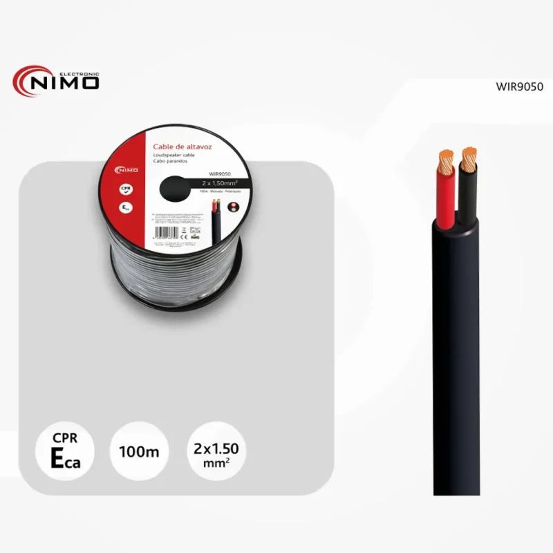 Cable Paralelo 2×1,5mm CU OFC Transparente (100m)