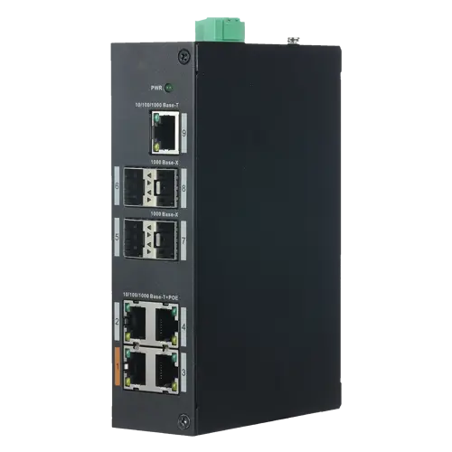 Switch DIN PoE Gigabit 4P RJ45 +1RJ45 +4SFP X-SECURITY