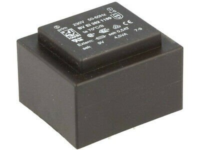 Transformador Encapsulado salida 9V 4,5VA entrada 230Vac