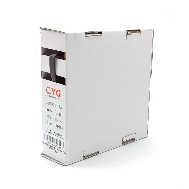 Tubo Termorretractil  6,4mm NEGRO (Caja con 15 m)