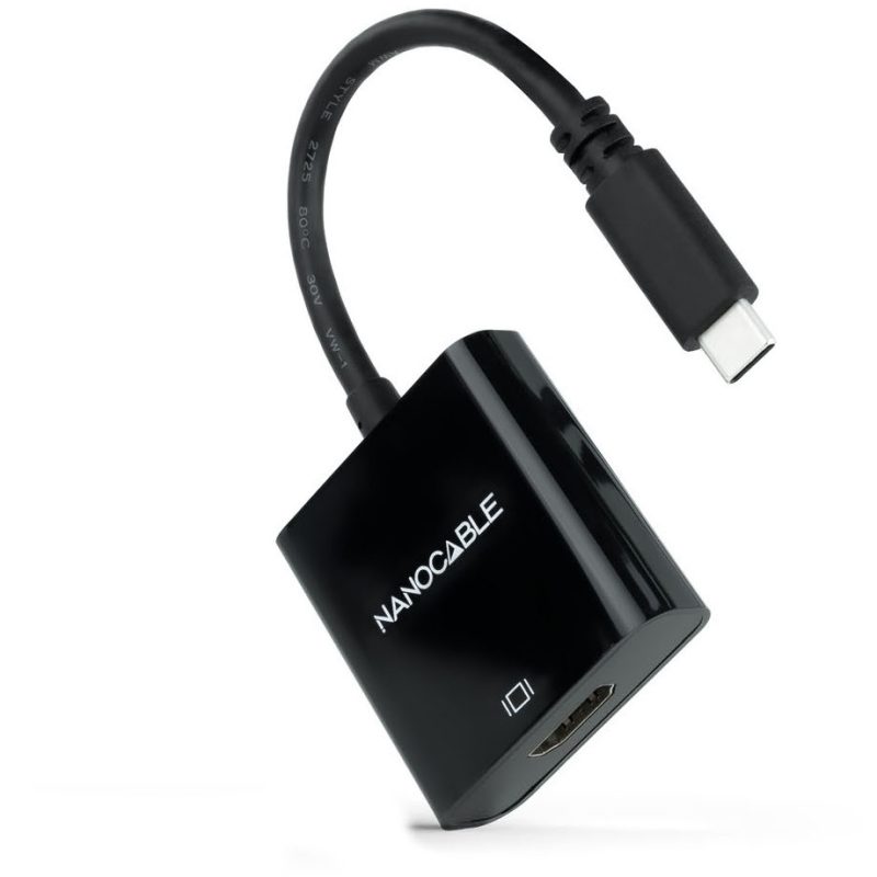 Conversor USB-C a HDMI 4K NEGRO NANOCABLE