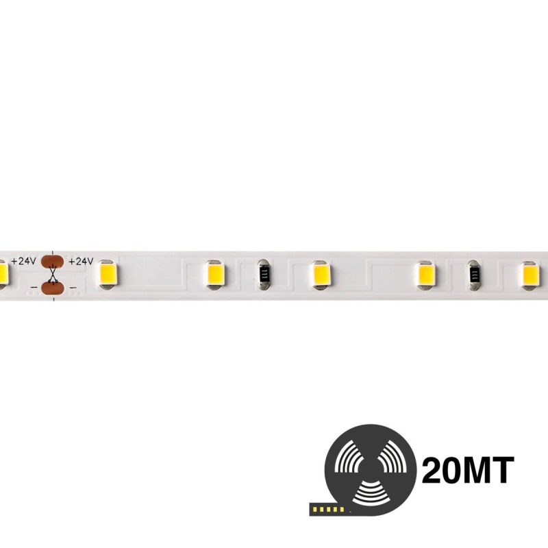 Tira LED 2700K 24V 7,2W/m 60LED/m SMD2835 IP20 20m