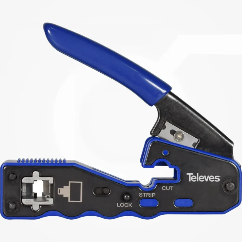 Crimpadora de conectores macho con corte automático Para RJ45 pasante y no pasante