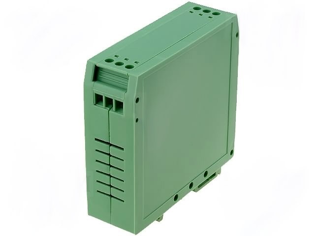 Caja Montaje Carril DIN 25×79,5x74mm Verde Poliamido