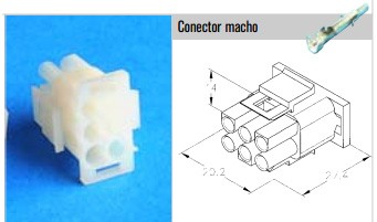 CS06M Conector Macho 6 vias
