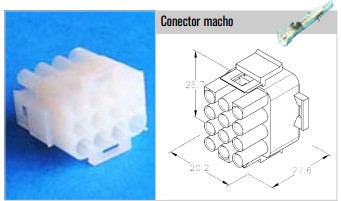 CS12M Conector Macho 12vias