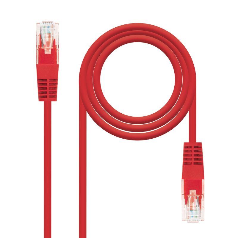 Latiguillo RJ45 Cat5e UTP CCA 0,5m ROJO NANOCABLE