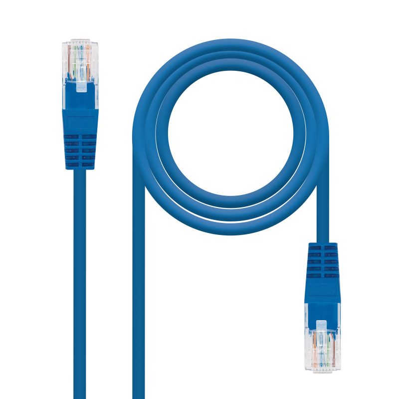 Latiguillo RJ45 Cat5e UTP CCA  0,5m AZUL NANOCABLE