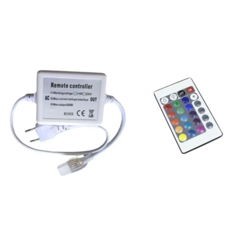 Controlador + Mando para Tira LED RGB 230V 750W Mando Distancia