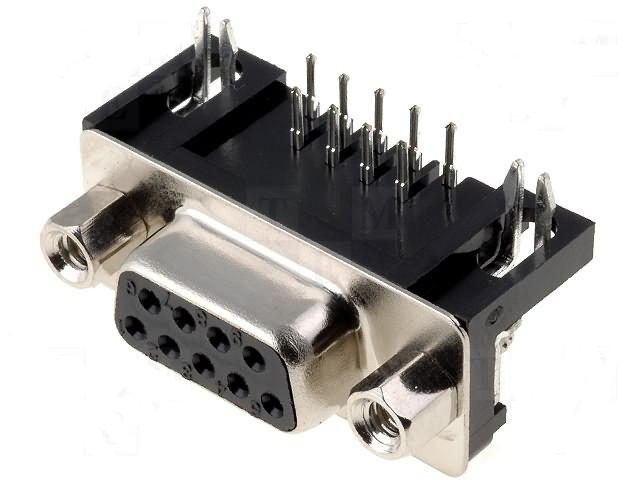 Conector Sub-D 9pin Hembra Cto.Impreso Acodado 90Âº