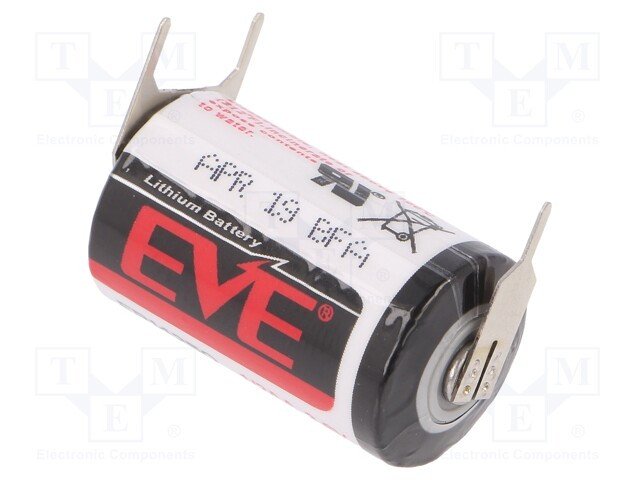 Pila Litio 3,6V 1200mAh 3 pines (polo positivo en 1 pin) 1/2AA  14250