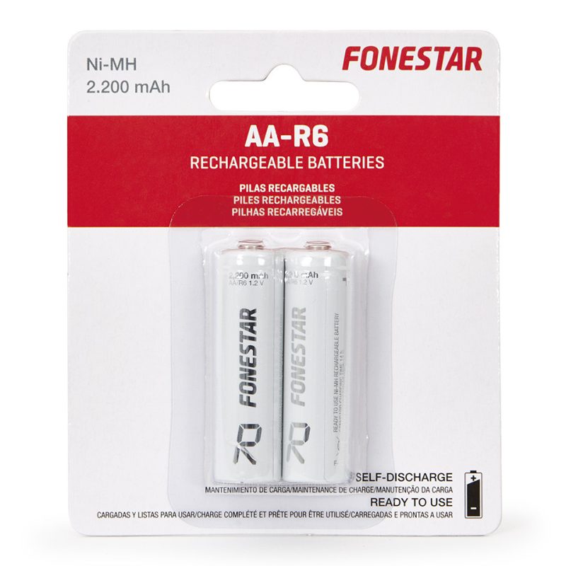 Baterias R06 AA 1,2V 2200mA NiMh (2uds) FONESTAR