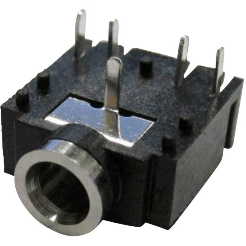 Conector JACK 3,5mm Hembra Stereo Cto.Impreso 5pins