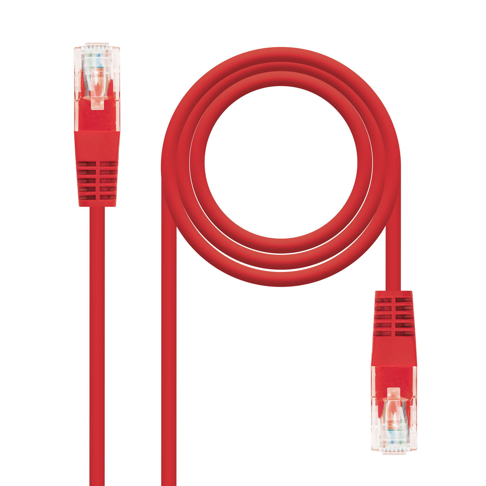 Latiguillo RJ45 Cat6 UTP CU 0,5m ROJO NANOCABLE