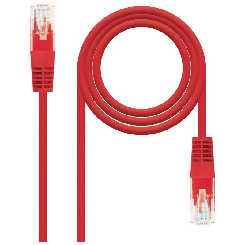 Latiguillo RJ45 Cat6 UTP CU 1m ROJO NANOCABLE