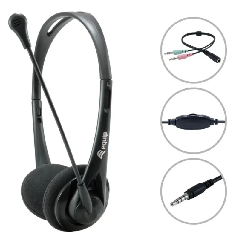 Auriculares Diadema con Microfono Jacks 3,5mm 4C