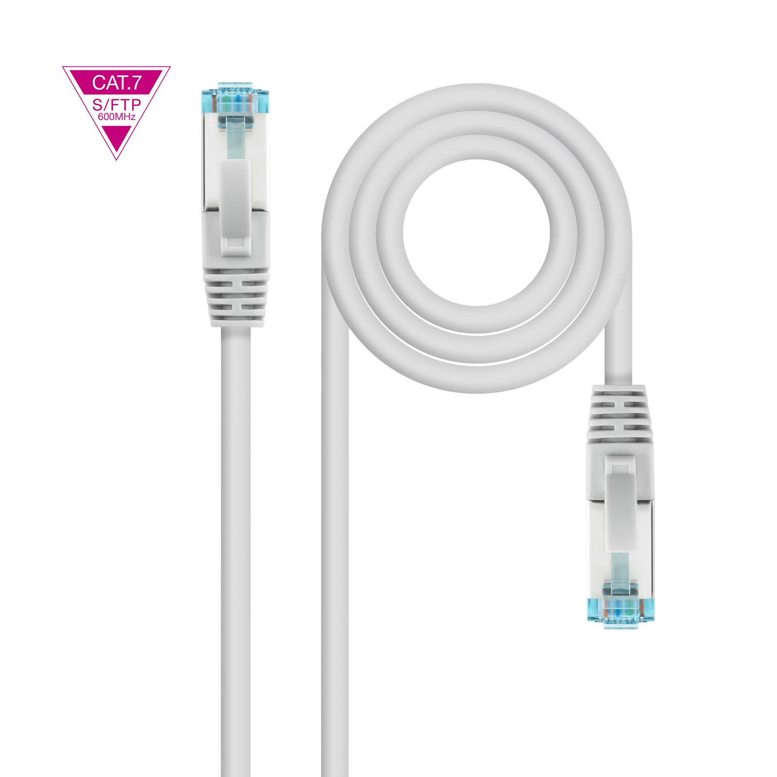 Latiguillo RJ45 Cat7 S/FTP CU 0,25m GRIS