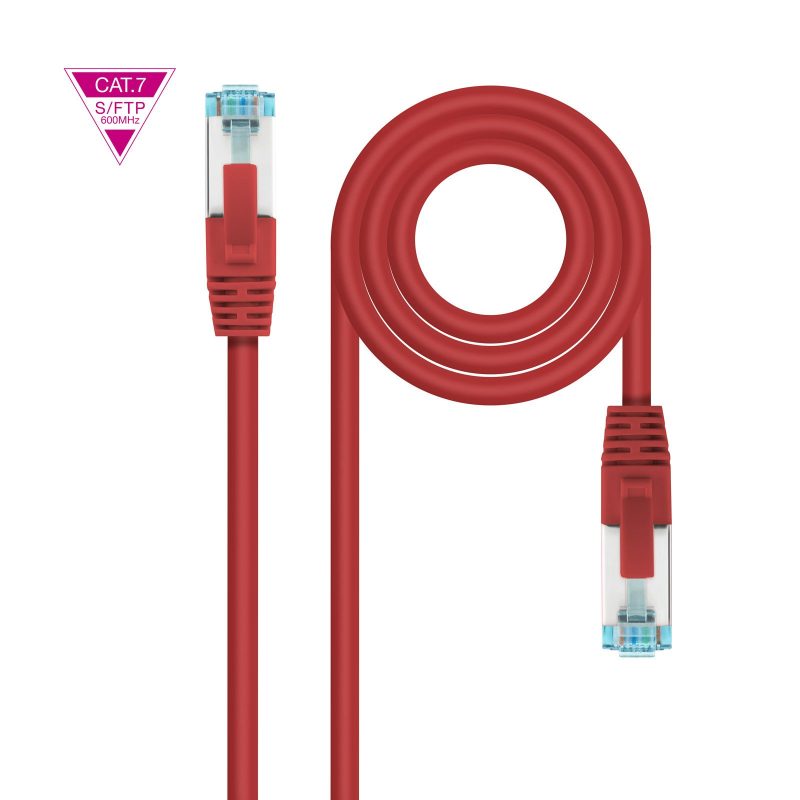 Latiguillo RJ45 Cat7 S/FTP CU 0,25m ROJO