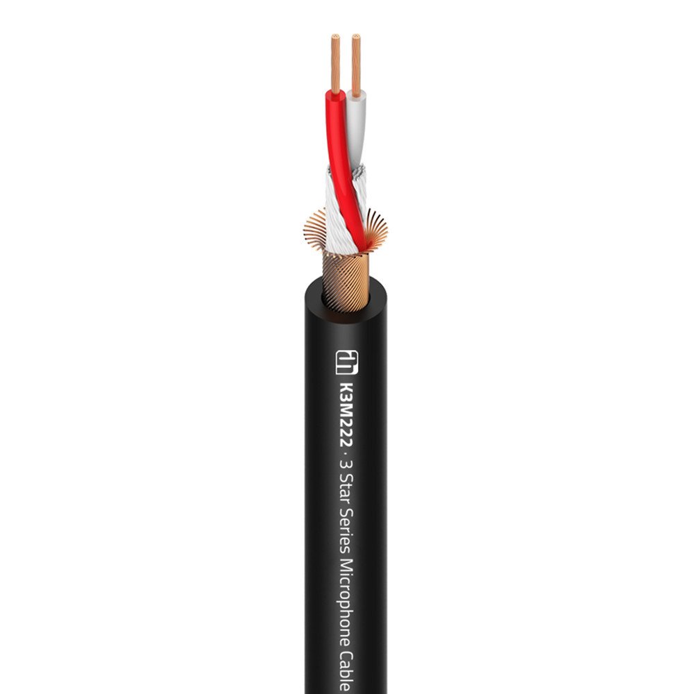 Cable Audio Microfono 2x0,22mm OFC NEGRO ADAM 3STAR (100m)