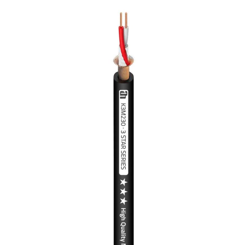 Cable Audio Microfono 2×0,30mm OFC NEGRO ADAM 3STAR (100m)