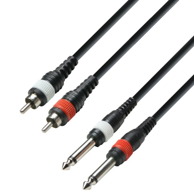 Cable RCA 2 Machos a 2 JACK 6,3 Mono 6m ECO 3STAR ADAM